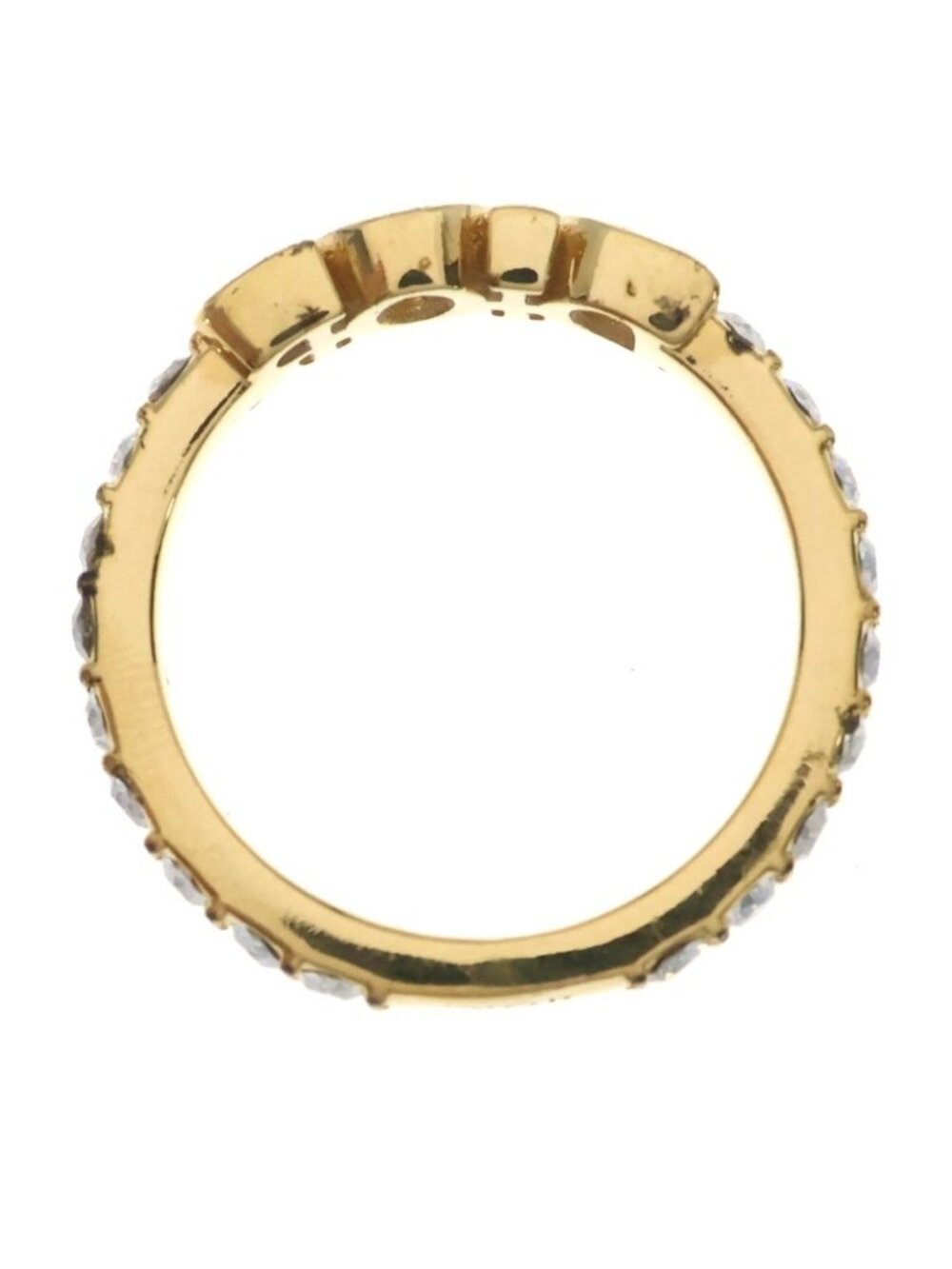 Dior Logo Ring Gold Rhinestone - Picture 6 of 7